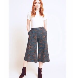 Anthropologie Essential Culottes snakeskin wide leg pants size 2